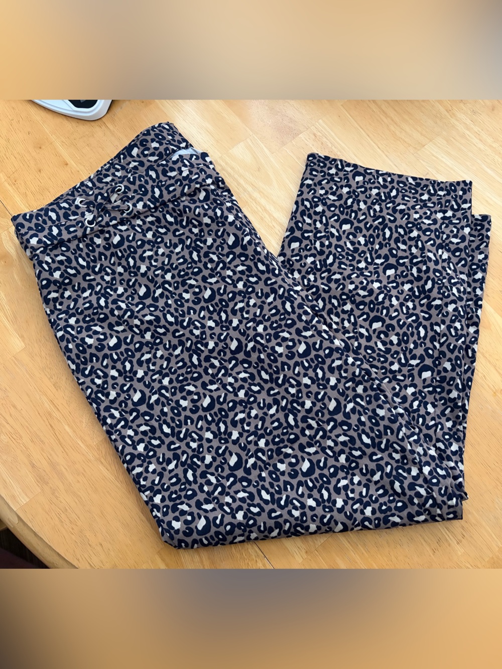 Rafaella Ankle Pants in Black and Taupe Leopard Print #114